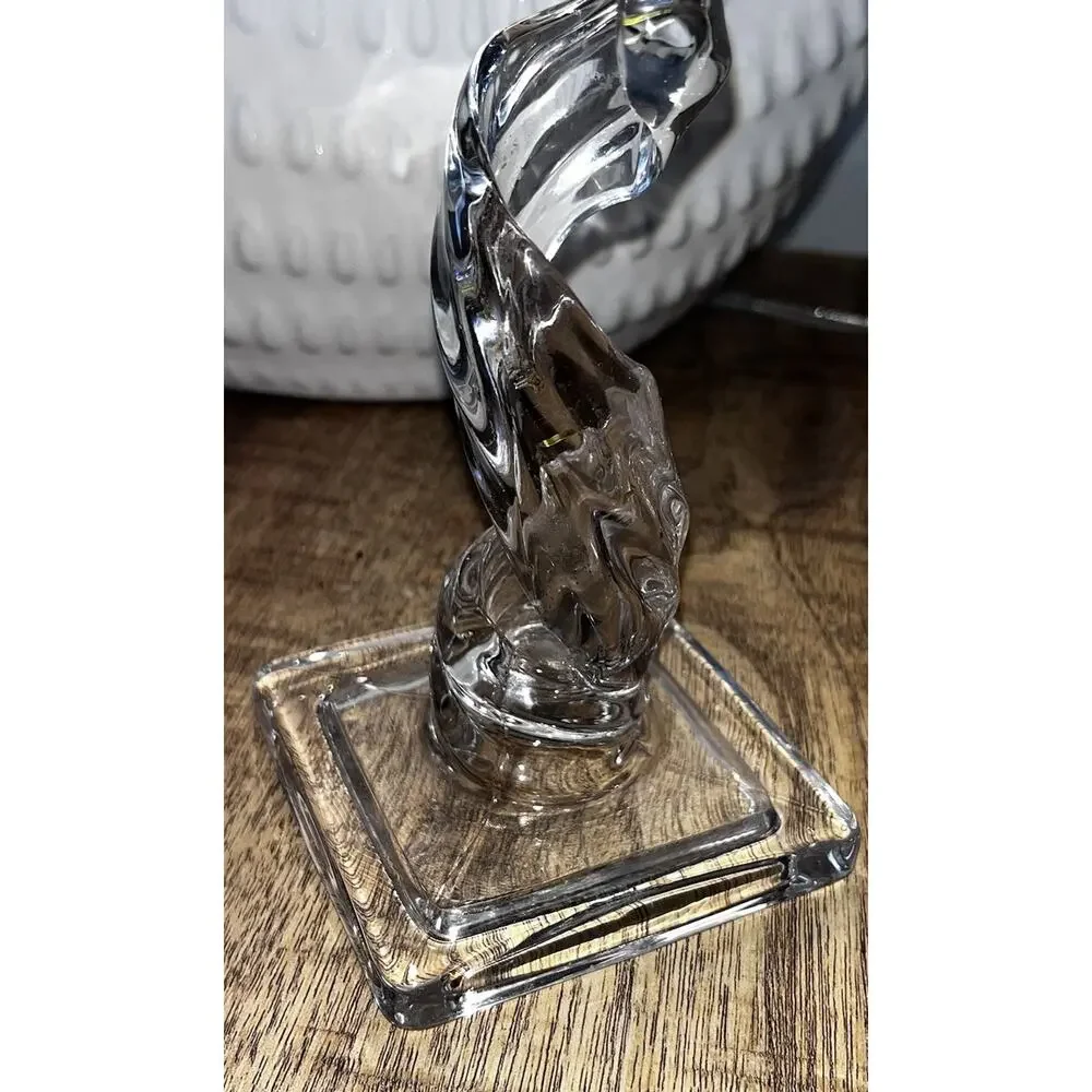 Vintage Twisted Stem Elegant Clear Glass Candle Holder 6.25 Inches Height
